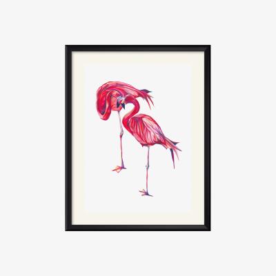 Wolf & Badger Pink / Purple / Red Flamingos Art Print Claudine O'sullivan Illustration & Design