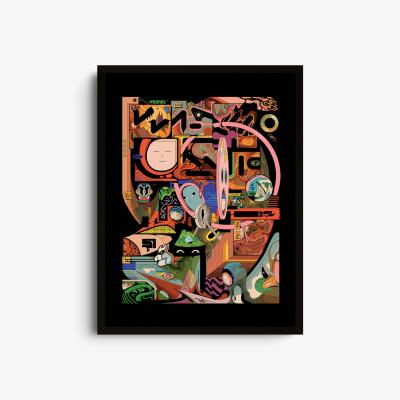 Wolf & Badger Black Astro Junk - Giclee Fine Art Print - Small | 12 X 16" | East Side Studio London
