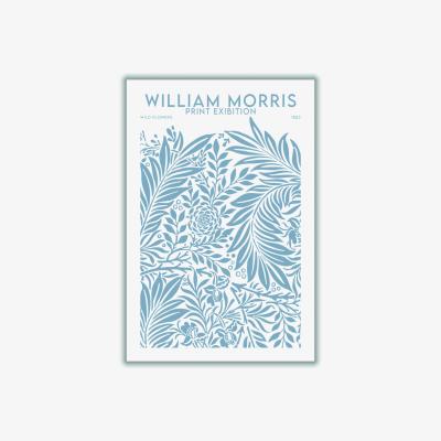 Wolf & Badger Grey William Morris Print Exibition White A3 297 X 420Mm Stanley Print House