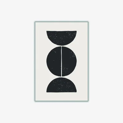 Wolf & Badger Black Minimal Circles #4 A3 297 X 420Mm Stanley Print House