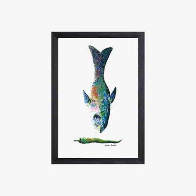 Wolf & Badger Blue Fish Fine Art Print A3 Catchii