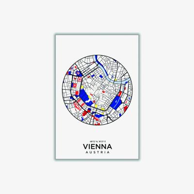 Wolf & Badger Black Map Of Vienna Extra Large Stanley Print House