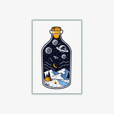 Wolf & Badger Yellow / Orange The Universe In A Bottle A2 420 X 594Mm Stanley Print House