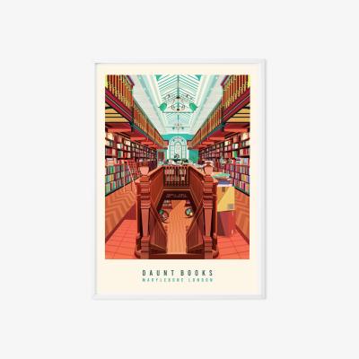 Wolf & Badger Daunt Books London Illustrated Art Print A3 297 X 420Mm Eye for London Prints