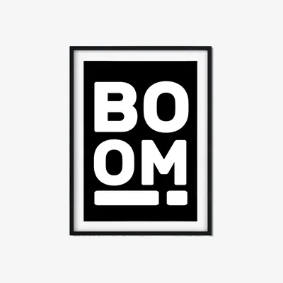 Wolf & Badger Black Boom A2 Poster Size A2 420 X 594Mm The Native State