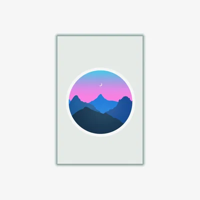 Wolf & Badger Pink / Purple Moody Moonrise Kingdom A3 297 X 420Mm Stanley Print House