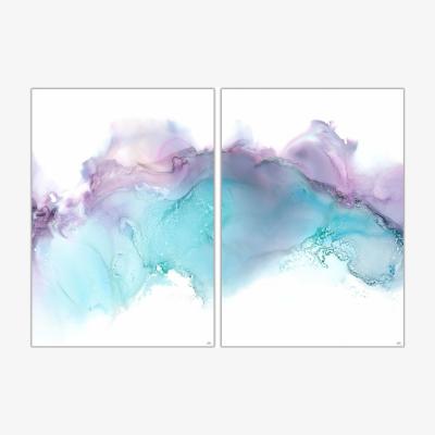Wolf & Badger Blue / Pink / Purple Restore - A3 Fine Art Print Pair | A3 | 297 X 420Mm | Art by Affie