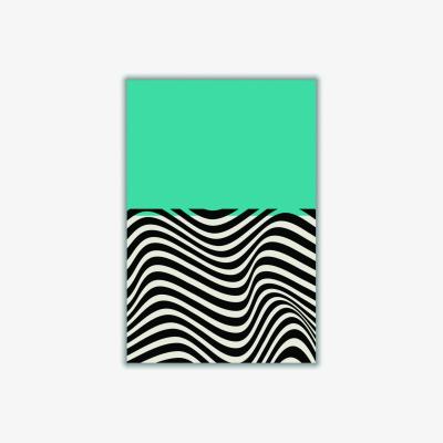 Wolf & Badger Minimal Abstract Blue Wave A4 210 X 297Mm Stanley Print House