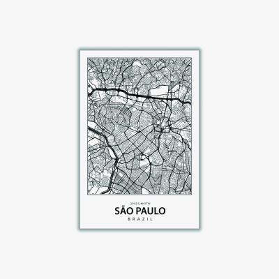 Wolf & Badger Black Map Of Sao Paulo Large Stanley Print House