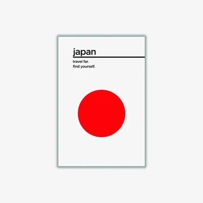 Wolf & Badger Red Japan Travel Poster A1 594 X 841Mm Stanley Print House