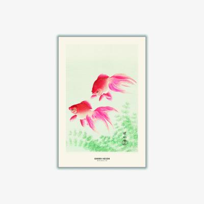 Wolf & Badger Red Ohara Koson - Two Veil Goldfish Medium Stanley Print House