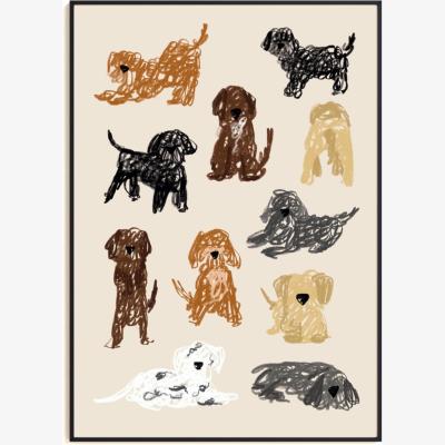 Wolf & Badger Neutrals Cockapoo Art Print - A3 Natalie Cass Art