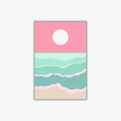 Wolf & Badger Sunset Over The Ocean #1 A3 297 X 420Mm Stanley Print House
