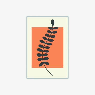 Wolf & Badger Yellow / Orange Abstract Minimal Plants #3 Small Stanley Print House