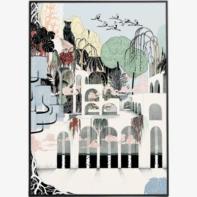 Wolf & Badger Where The Cats Dream - Signed Art Print L A2 420 X 594Mm Abi Overland Jersey