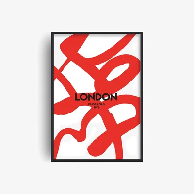Wolf & Badger Red Exclusive London Abstract Giclée Art Print A2 | A2 | 420 X 594Mm | Fanclub