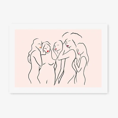 Wolf & Badger Sisterhood Limited Edition Art Print A2 Soumati Studio