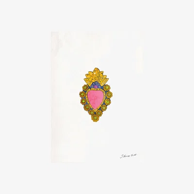 Wolf & Badger Pink / Purple The Mexican Heart Limited Edition Signed Print Jessica Russell Flint