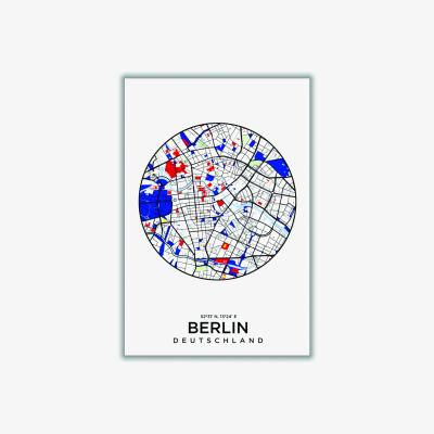 Wolf & Badger Blue Map Of Berlin 1 Large Stanley Print House