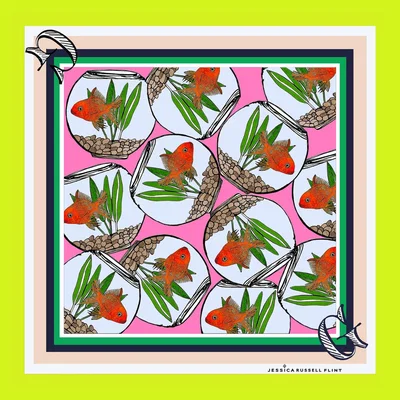 Wolf & Badger Design Print - G For Goldfish Jessica Russell Flint