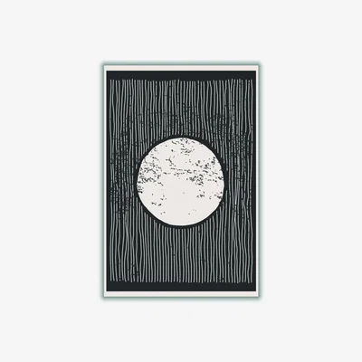 Wolf & Badger Black Minimal Moon Medium Stanley Print House