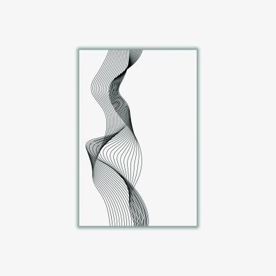 Wolf & Badger Grey Line Wobbles A4 210 X 297Mm Stanley Print House
