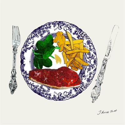 Wolf & Badger White The Steak Plate - Signed Print Medium Jessica Russell Flint