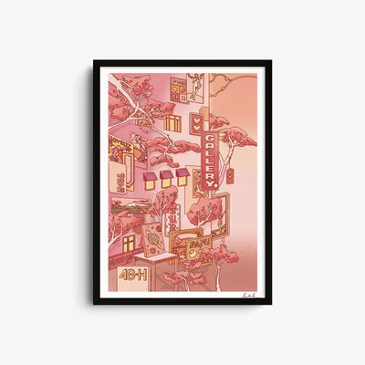 Wolf & Badger Neutrals / Gold / Yellow Sunset - Forest Of Consumables I - Giclee Fine Art Print - Small | A3 | 297 X 420Mm | East Side Studio London