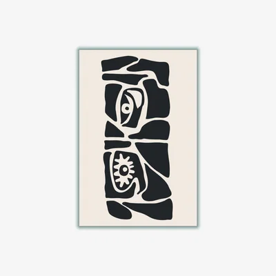 Wolf & Badger Black Abstract Face Series #6 Medium Stanley Print House