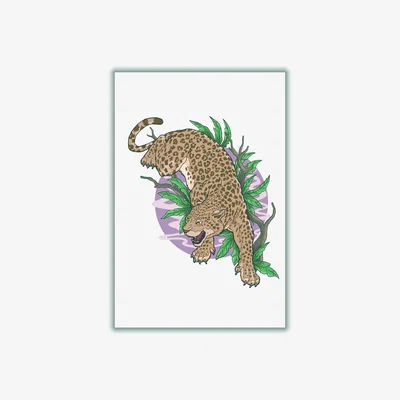Wolf & Badger Brown Wild Leopard A4 210 X 297Mm Stanley Print House