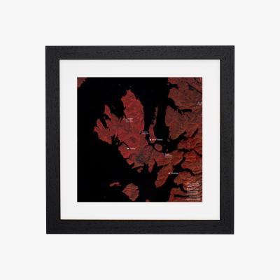 Wolf & Badger Black / Red Whisky Distillery Map Of Isle Of Skye & Raasay, Scotland Studio Story