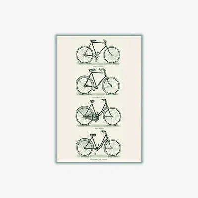 Wolf & Badger Neutrals Various Bicycles Ii A3 297 X 420Mm Stanley Print House