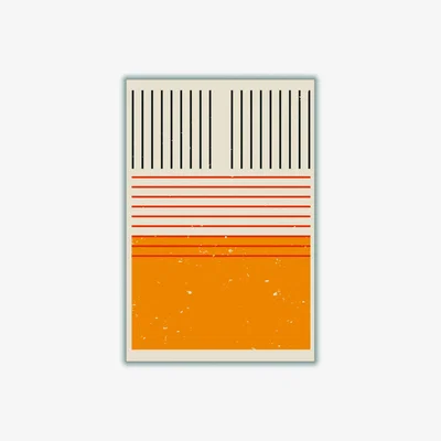 Wolf & Badger Yellow / Orange Vibrant Minimal Series #1 A3 297 X 420Mm Stanley Print House