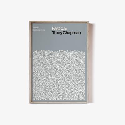 Wolf & Badger Fast Car - Tracy Chapman - Multicolour, Neutrals A0 841 X 1189Mm Reign & Hail