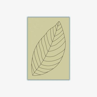 Wolf & Badger Black Minimal Leaves #3 Small Stanley Print House