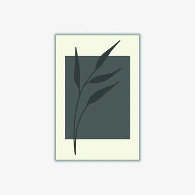 Wolf & Badger Grey Abstract Minimal Plants #4 Xxs Stanley Print House