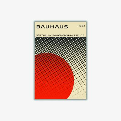 Wolf & Badger Bauhaus Geometric Red Vibe Ii A2 420 X 594Mm Stanley Print House