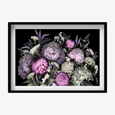 Wolf & Badger Pink / Purple / Green Hydrangea Large Print A2 420 X 594Mm Francesca Wild