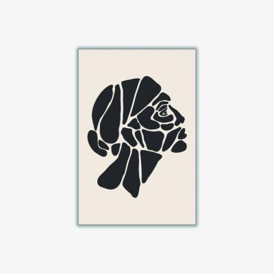 Wolf & Badger Black Abstract Face Series #4 Large Stanley Print House