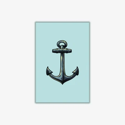 Wolf & Badger Grey Ship's Anchor Medium Stanley Print House