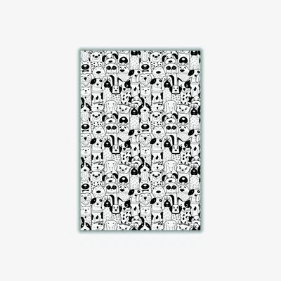 Wolf & Badger Black Where My Dogs At? A2 420 X 594Mm Stanley Print House