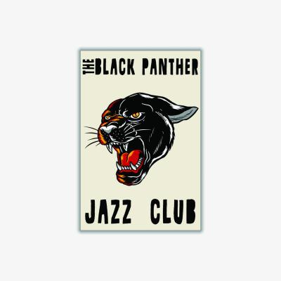 Wolf & Badger Black Panther Jazz Club Ii Extra Small Stanley Print House