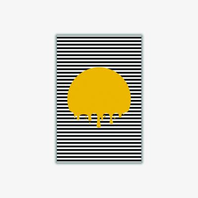Wolf & Badger Yellow / Orange The Melting Sun A4 210 X 297Mm Stanley Print House