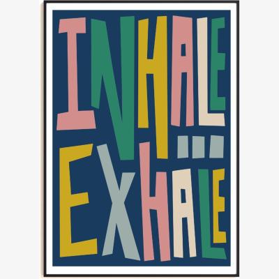 Wolf & Badger Inhale Exhale Typography Print - A3 Natalie Cass Art