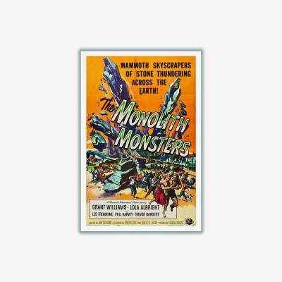 Wolf & Badger Yellow / Orange The Monolith Monsters A3 297 X 420Mm Stanley Print House