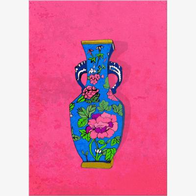 Wolf & Badger Signed Print - Blue Vase A4 210 X 297Mm Jessica Russell Flint