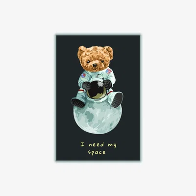 Wolf & Badger Brown I Need My Space A3 297 X 420Mm Stanley Print House