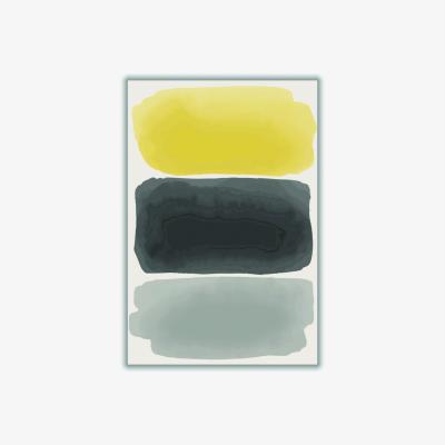 Wolf & Badger Yellow / Orange Black And Yellow Watercolor #1 A1 594 X 841Mm Stanley Print House