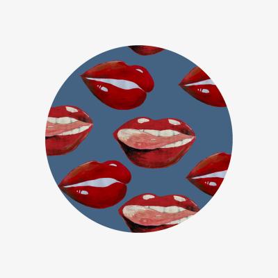 Wolf & Badger Circle Wall Sticker Blue Lips Catchii