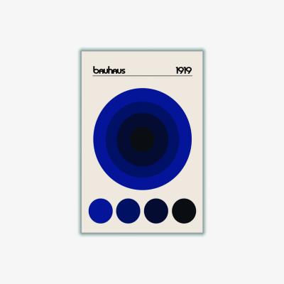 Wolf & Badger Bauhaus Blue Circle A4 210 X 297Mm Stanley Print House